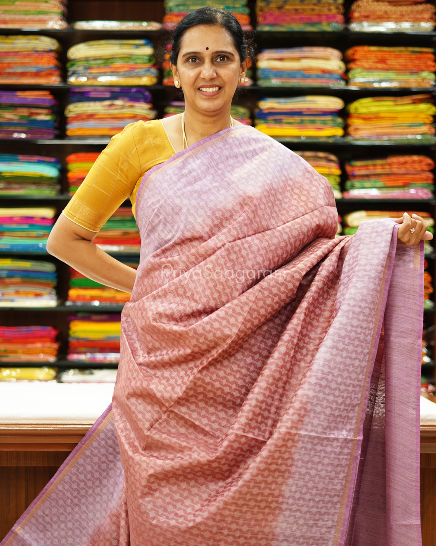 Purple and Violet Shaded Tussar - PD1129
