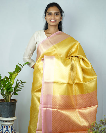 Yellow Pink Kanchipuram Tissue Silk - N4803