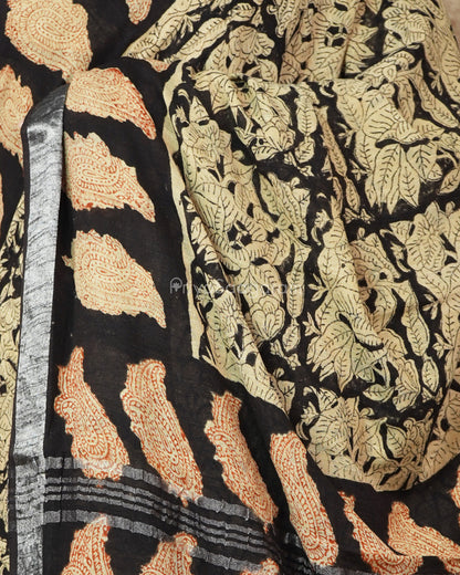 Black Blockprint Linen - PD272