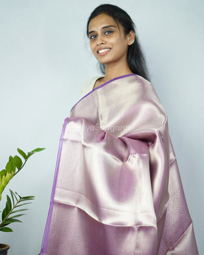Golden Violet Kanchipuram Tissue Silk - N4803