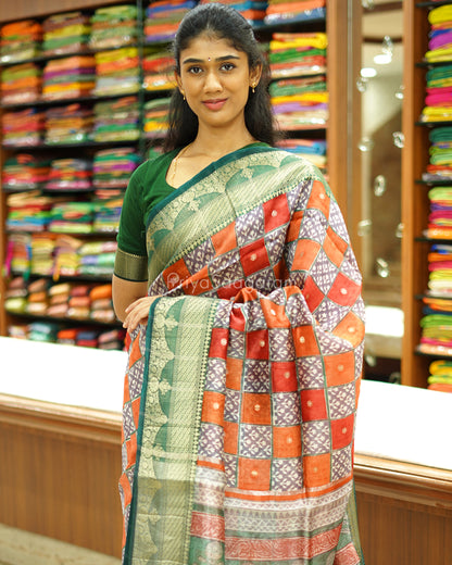 Traditional Checked Kora Silk - PC3196