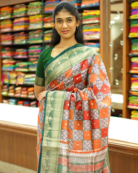Traditional Checked Kora Silk - PC3196