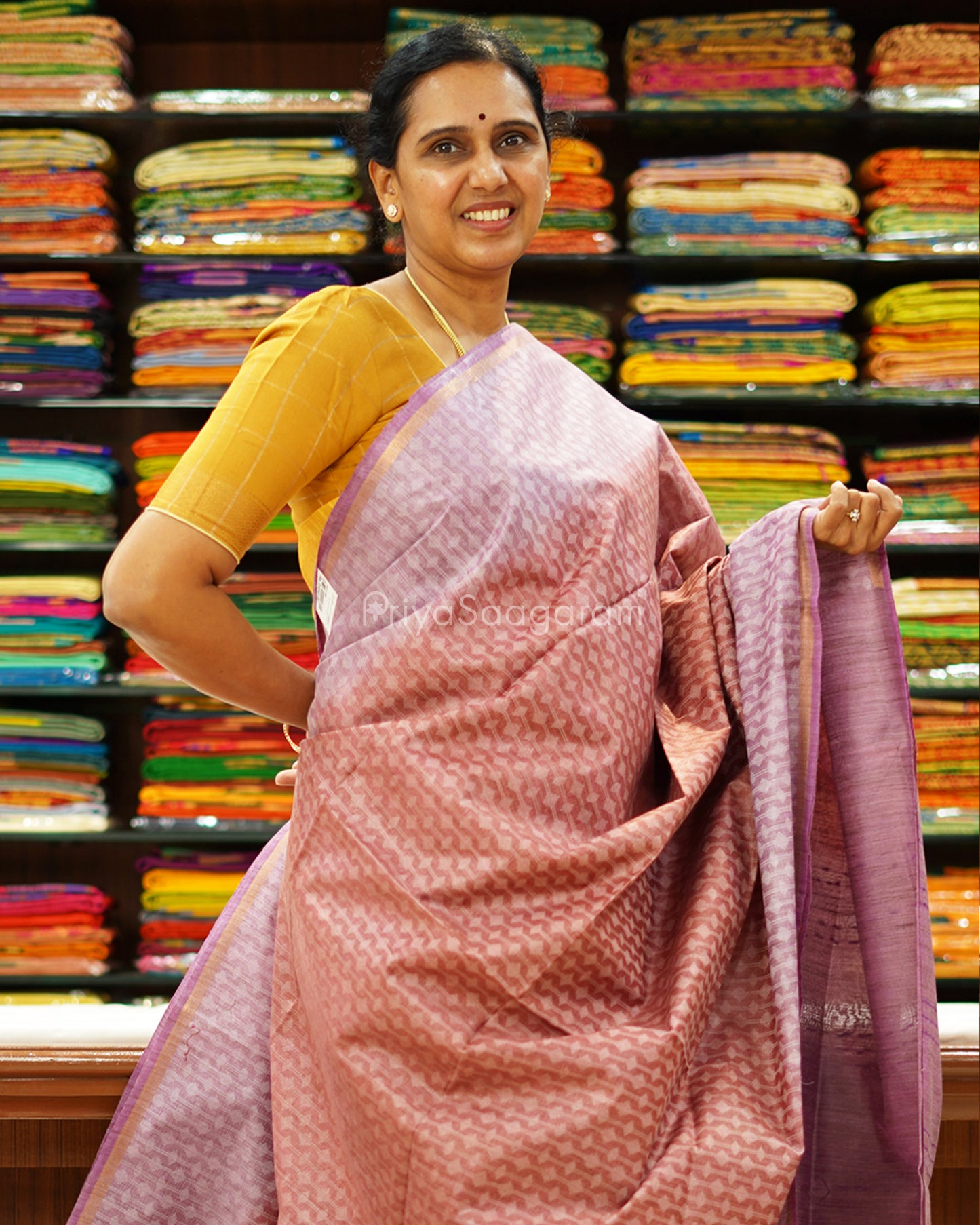 Purple and Violet Shaded Tussar - PD1129