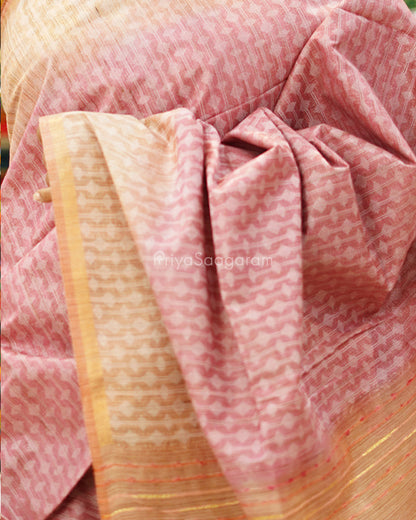 Pink and Orange Shaded Tussar - PD1132