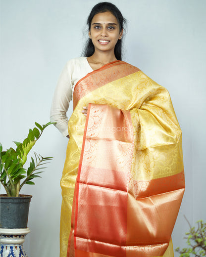 Yellow Red Kanchipuram Tissue Silk - N4803
