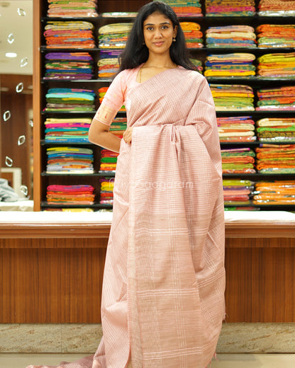 Nude Pink Striped Tussar - PD1213