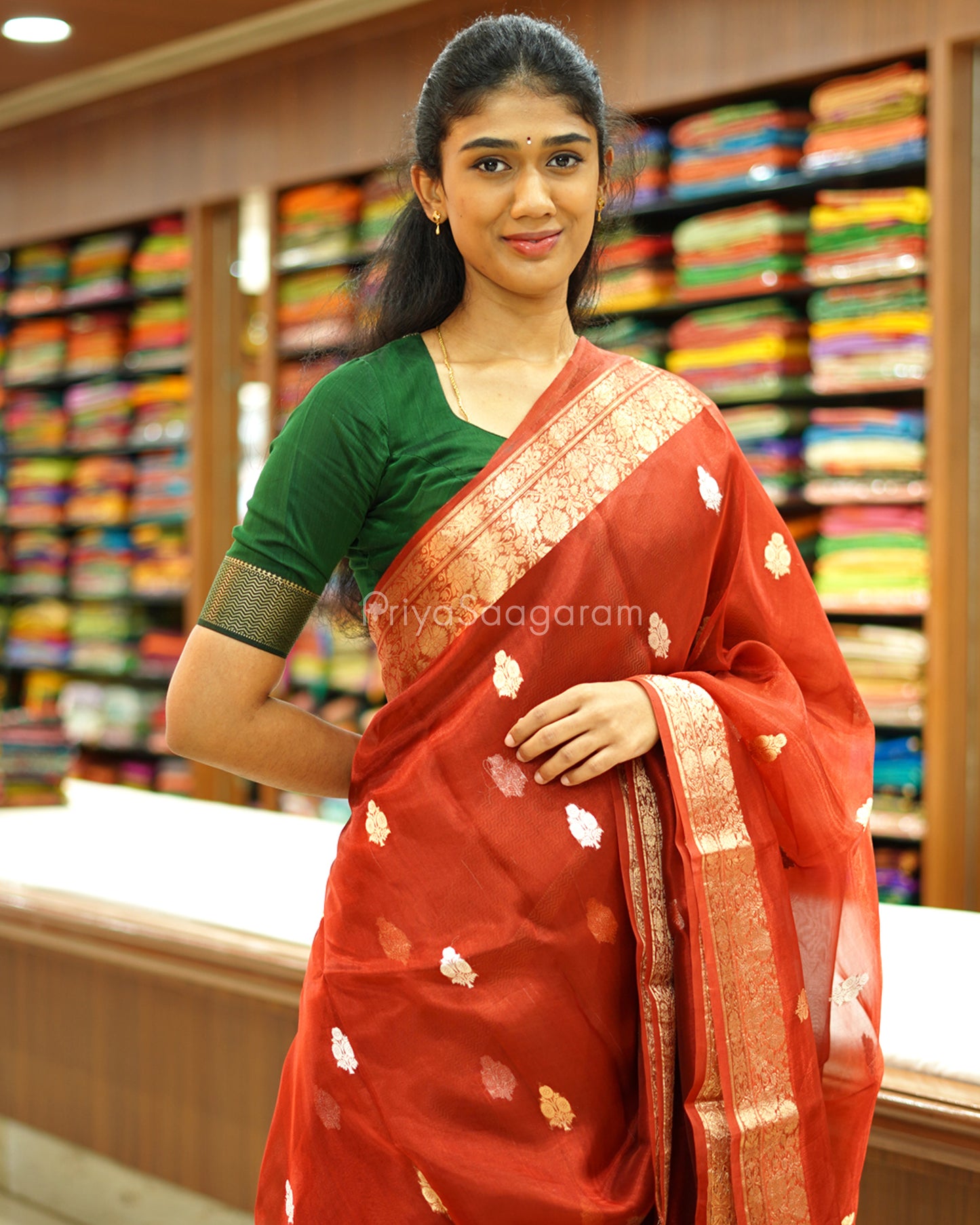 Kumkum Red Kora Silk - PC3830