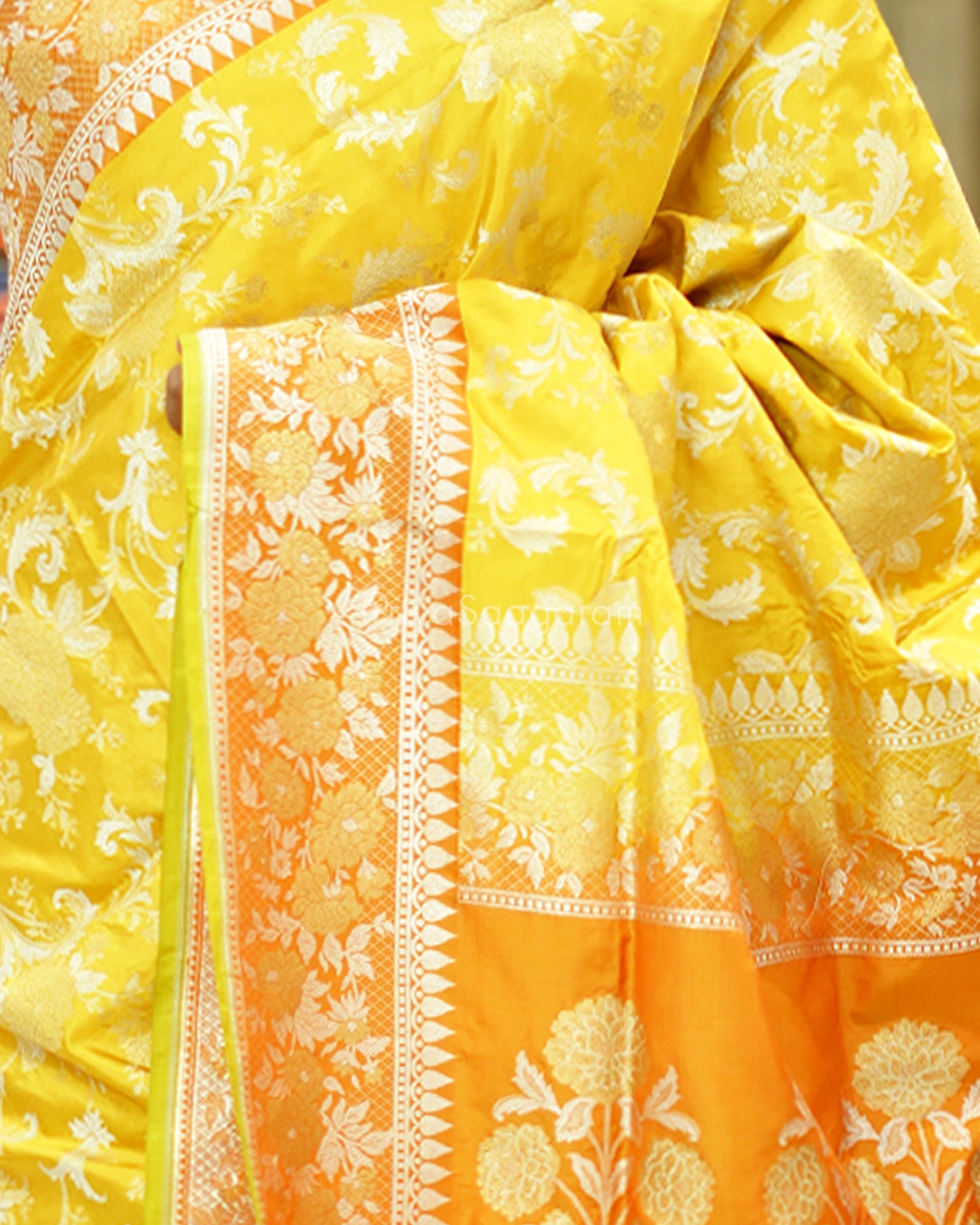 Yellow Banaras Katan Silk - PC1999
