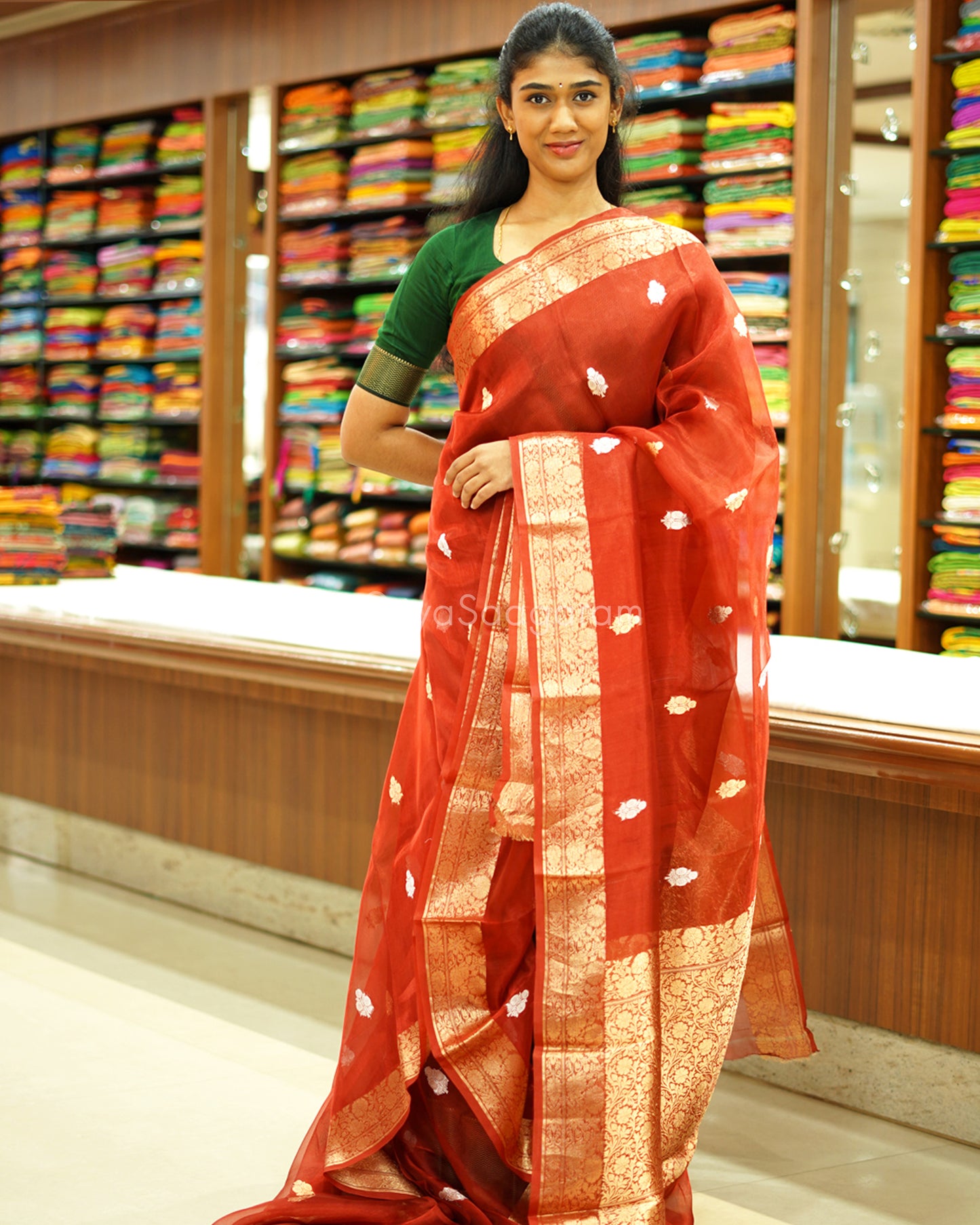 Kumkum Red Kora Silk - PC3830