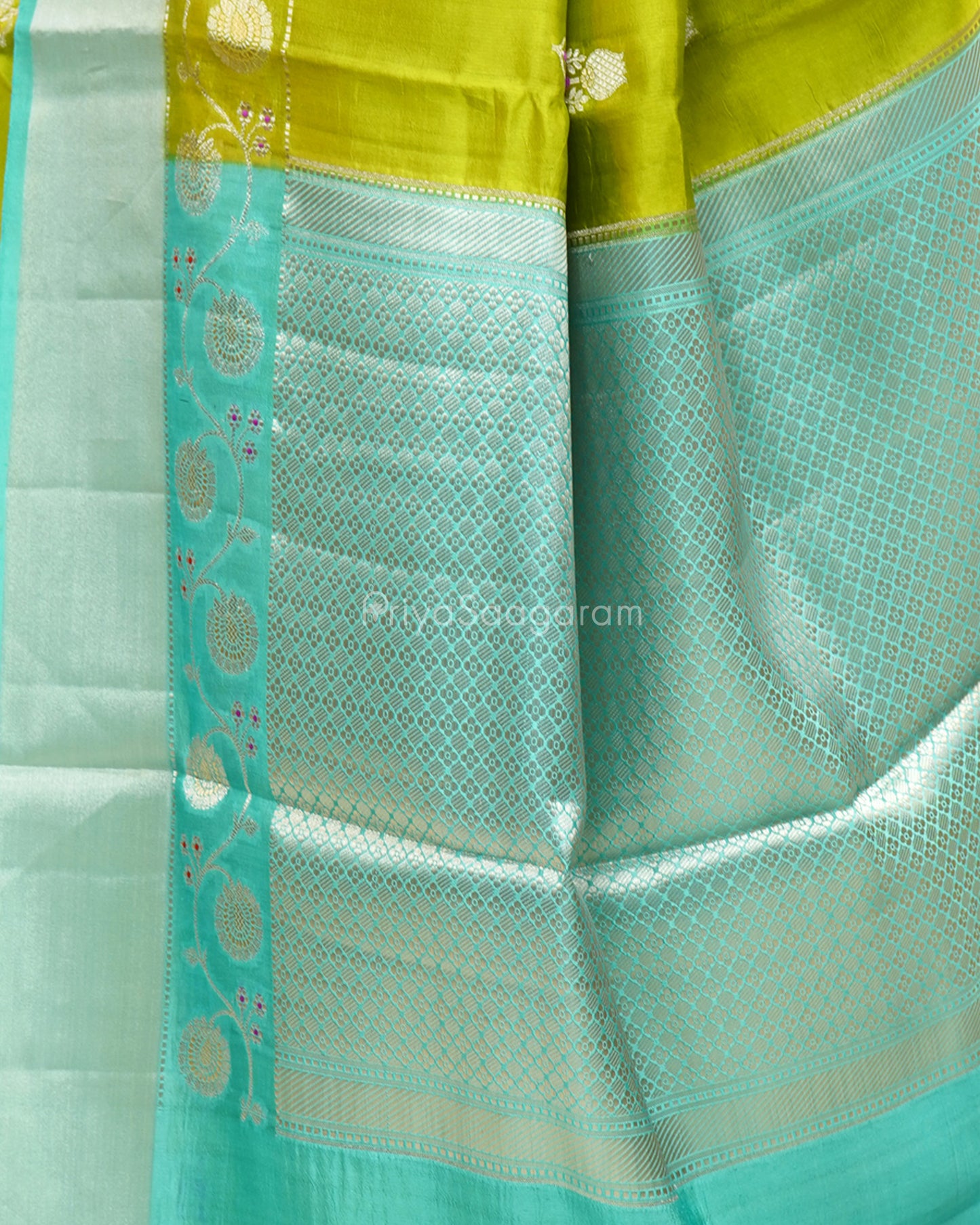 Green Blue Chiniya Silk - PC3199