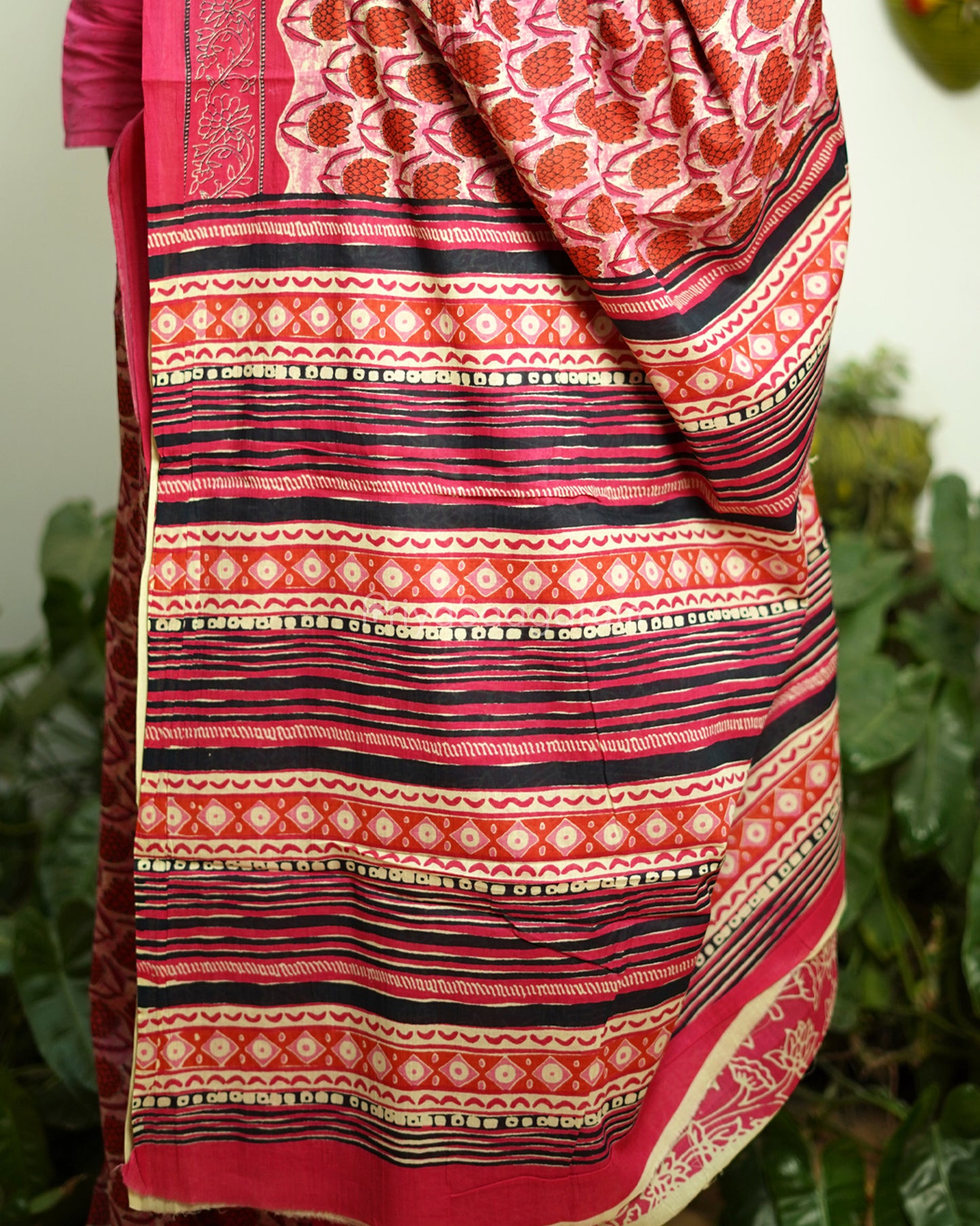 Pretty Pink Blockprint Pure Cotton - PC744