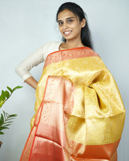 Yellow Red Kanchipuram Tissue Silk - N4803