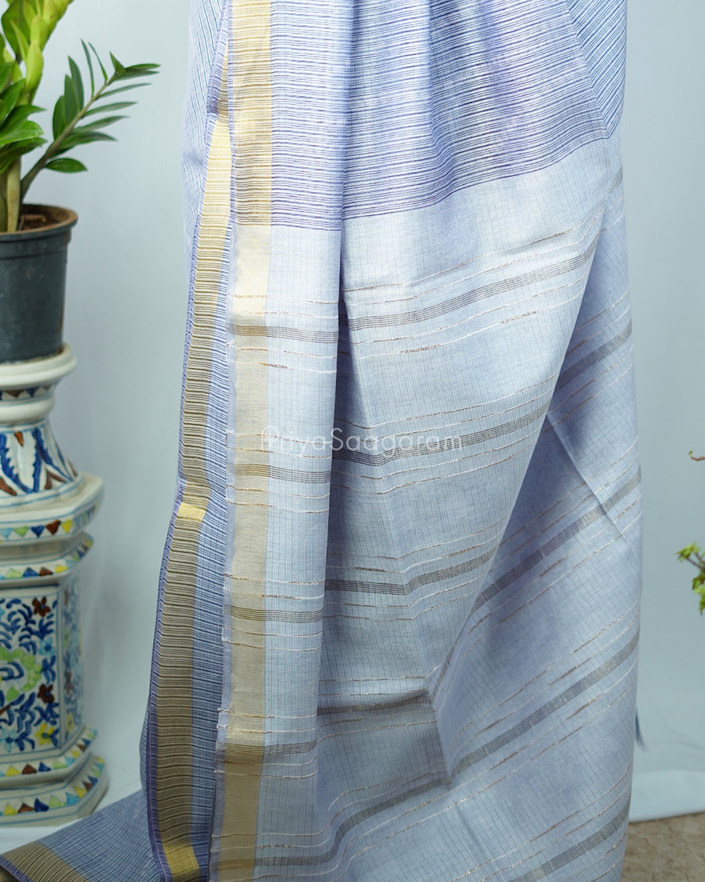 Light Blue Zari Tussar - PD1135