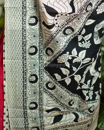 Mitta Pink Kalamkari Blockprint Pure Cotton - PD202