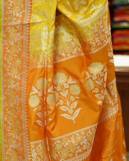 Yellow Banaras Katan Silk - PC1999