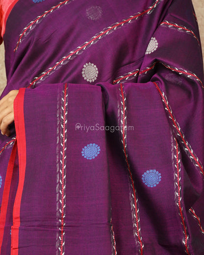 Deep Purple Embroidery Pure Cotton - PD1179