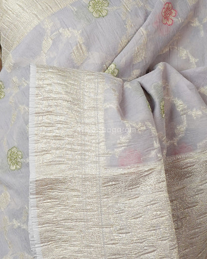 Lavender Floral Crush Tissue Silk - PD1443
