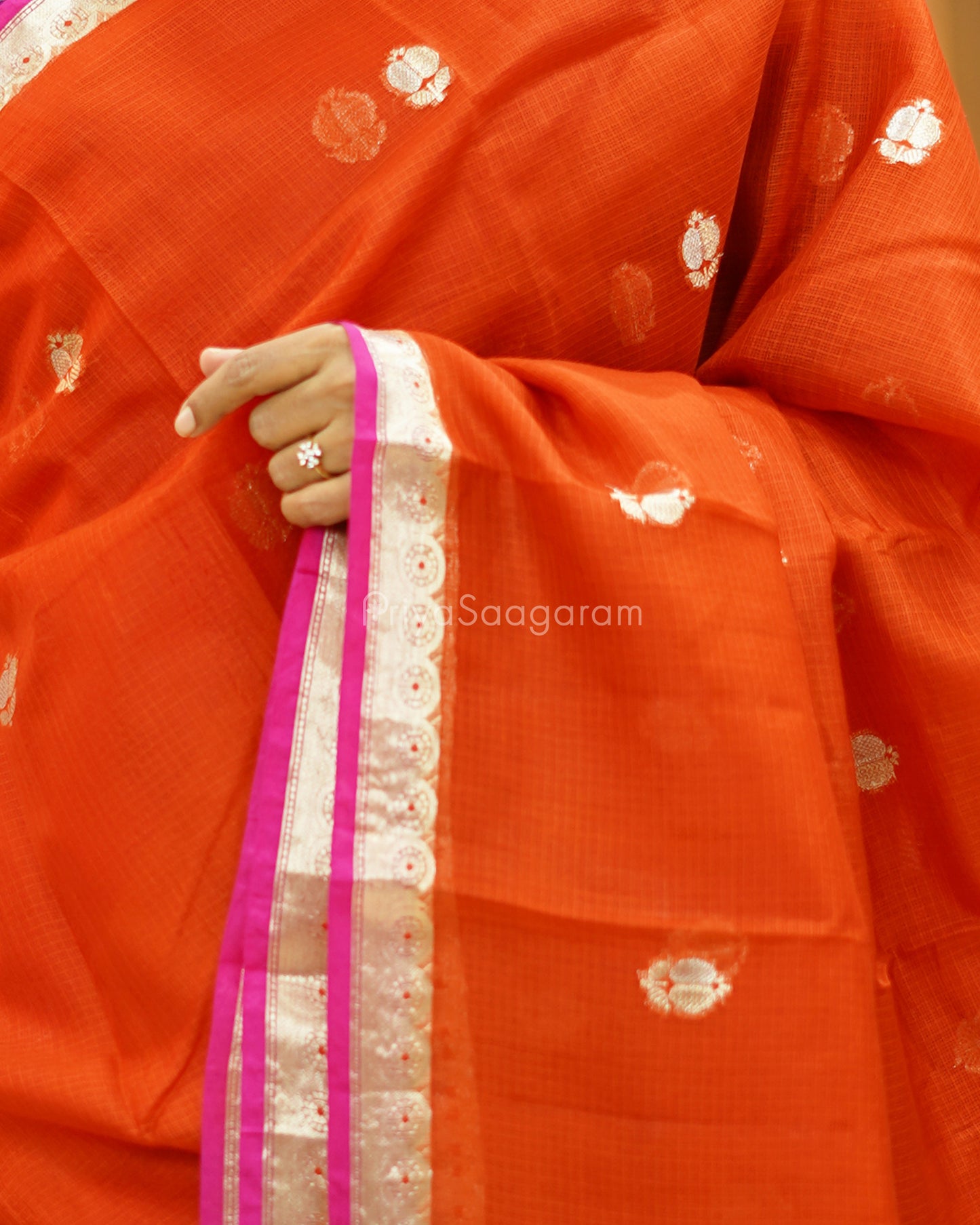 Orange Pink Kota Silk - PD1054