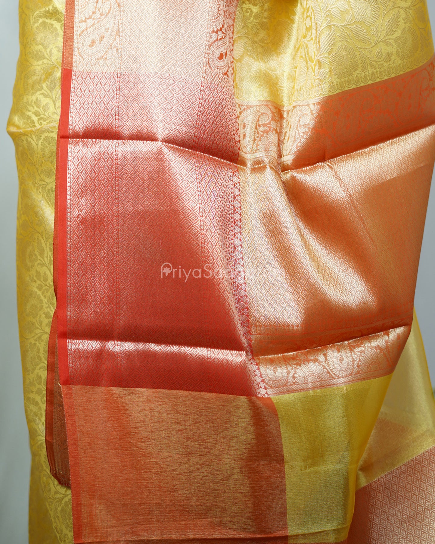 Yellow Red Kanchipuram Tissue Silk - N4803
