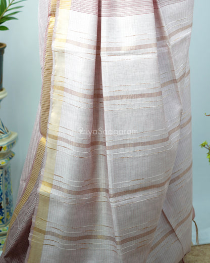 Light Pink Zari Tussar - PD1134