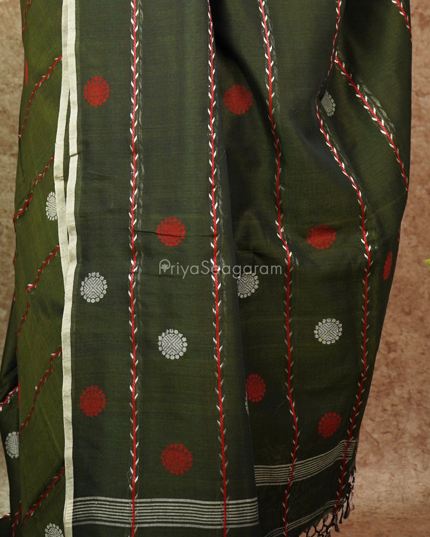 Mehndi Green Embroidery Pure Cotton - PD1178