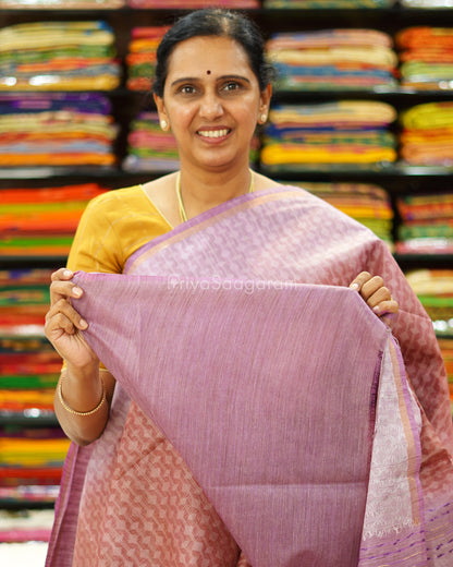 Purple and Violet Shaded Tussar - PD1129