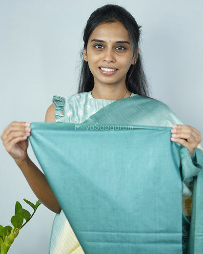 Yellow Green Tussar Organza - PD1217
