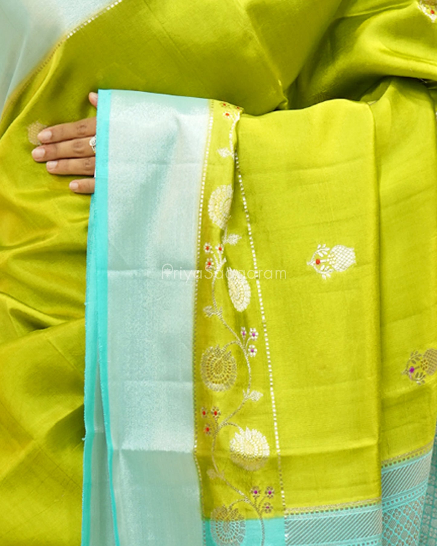 Green Blue Chiniya Silk - PC3199