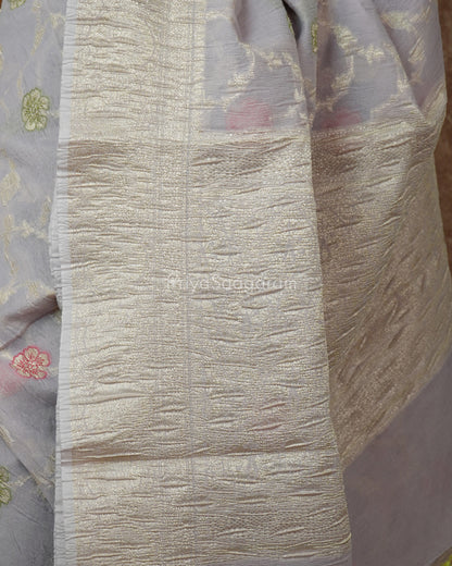 Lavender Floral Crush Tissue Silk - PD1443