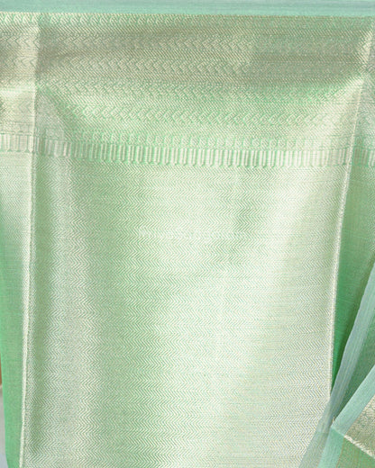 Golden Teal Kanchipuram Tissue Silk - N4803
