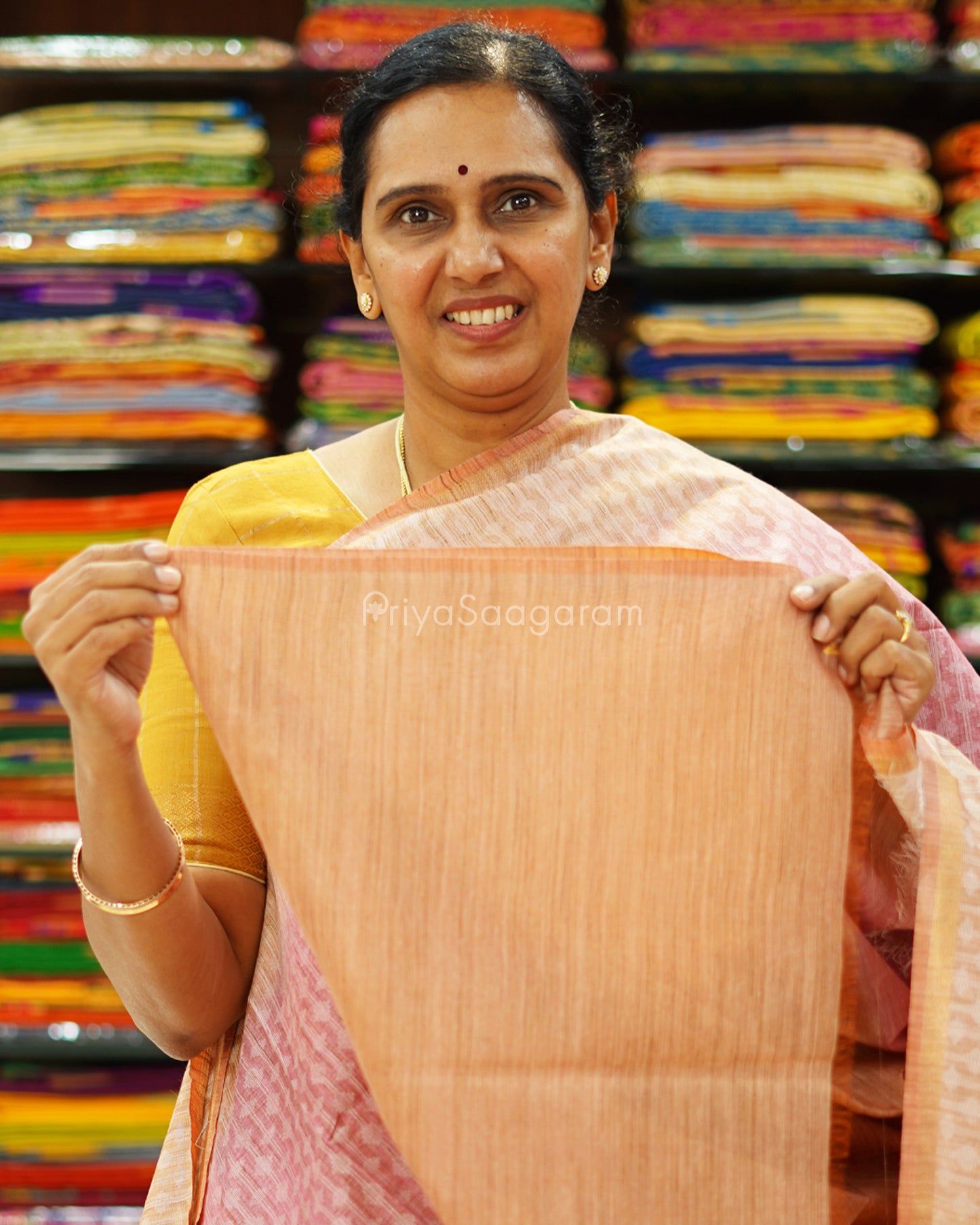 Pink and Orange Shaded Tussar - PD1132