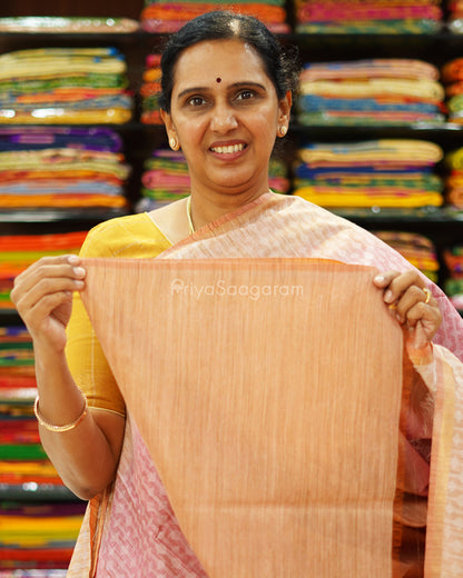 Pink and Orange Shaded Tussar - PD1132