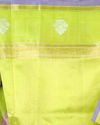 Pink Checked Gadwal Silk Cotton - PD1425