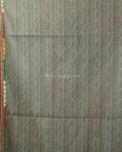 Modern Grey Embroidery Chanderi - PD715