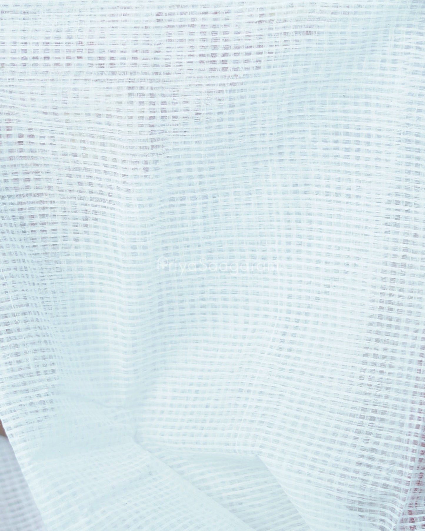 White Red Applique Cotton Kota - PD1419