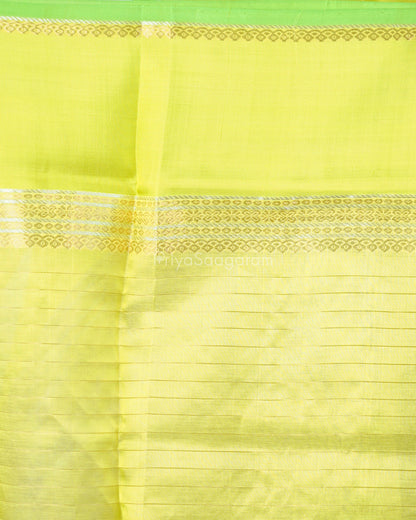 Lavender Checked Gadwal Silk Cotton - PD1426
