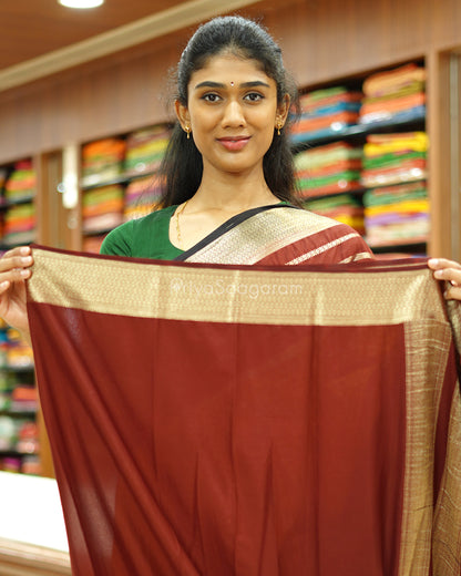 Yellow and Brown Mysore Silk - PD476