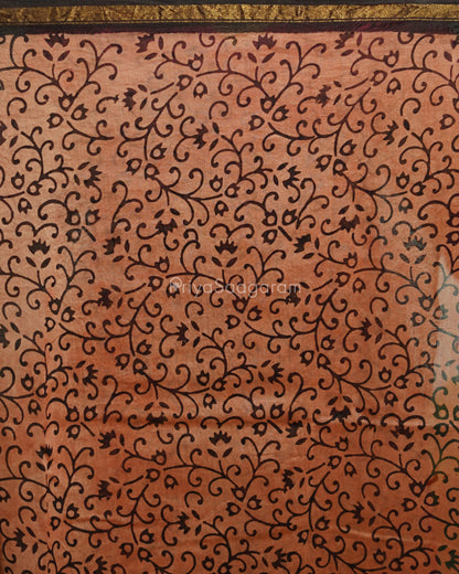 Maroon Bagru Print Chanderi - PD359
