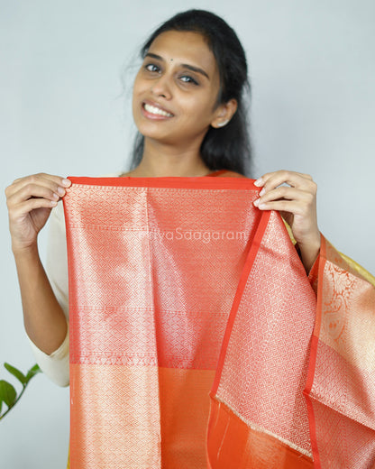 Yellow Red Kanchipuram Tissue Silk - N4803