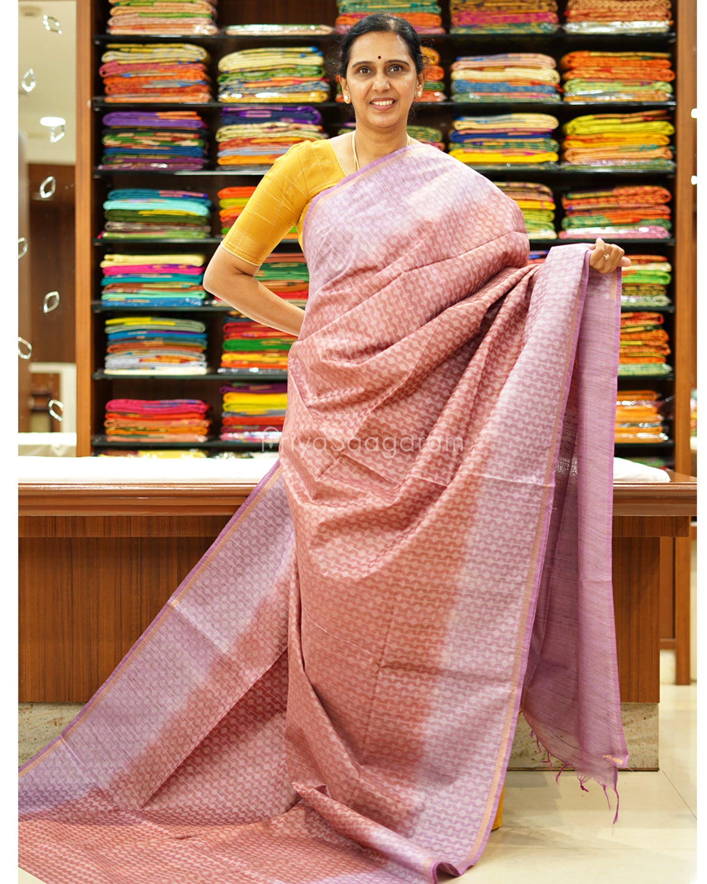 Purple and Violet Shaded Tussar - PD1129