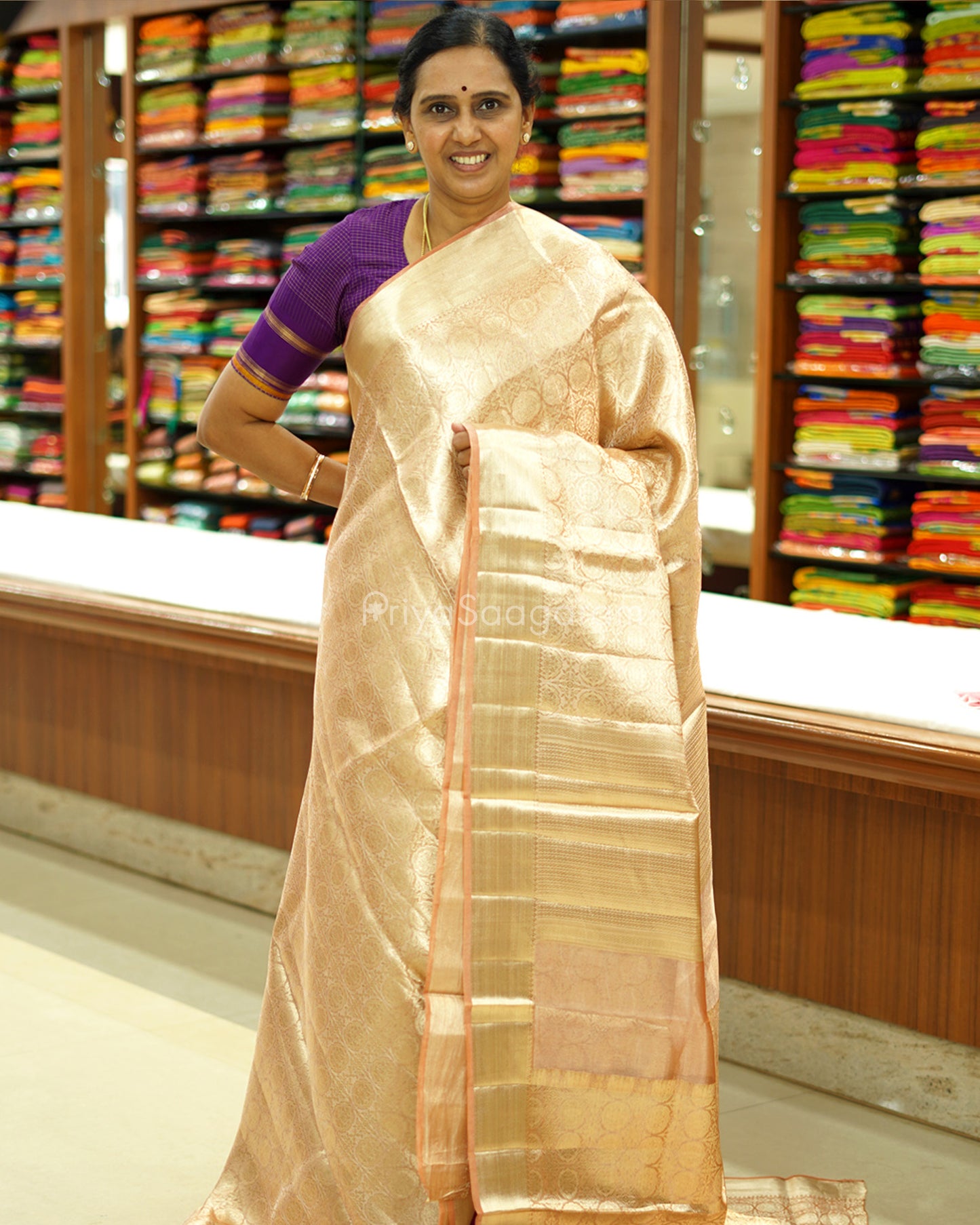 Peachy Gold Tissue Silk - PD781