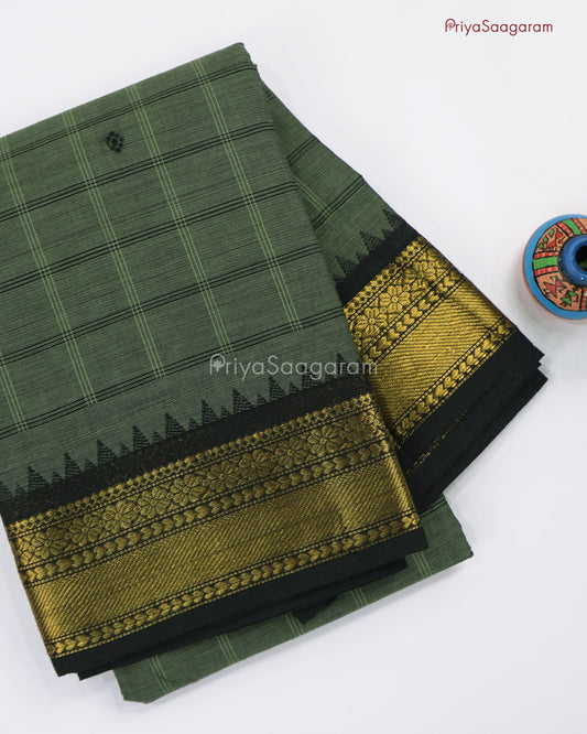Army Green Chettinad Cotton - N102