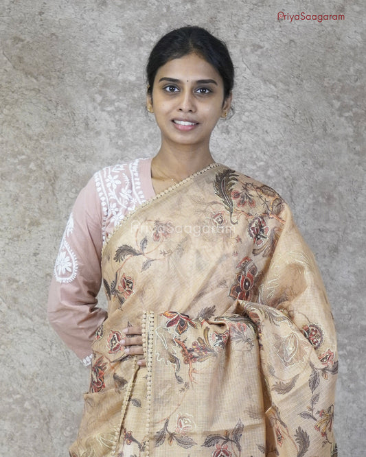 Mustard Floral Aari Kota - PC3297