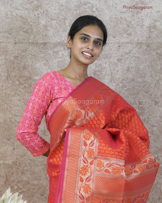 Pink and Red Muslin Silk - PD26