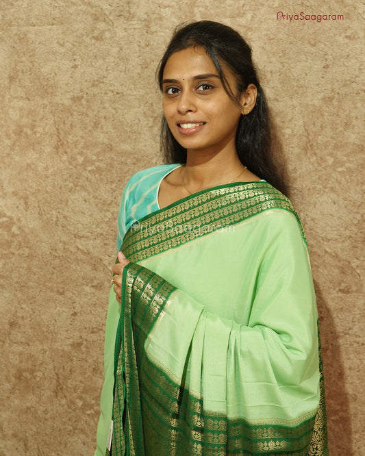 Green Fancy Crepe Georgette - PD484