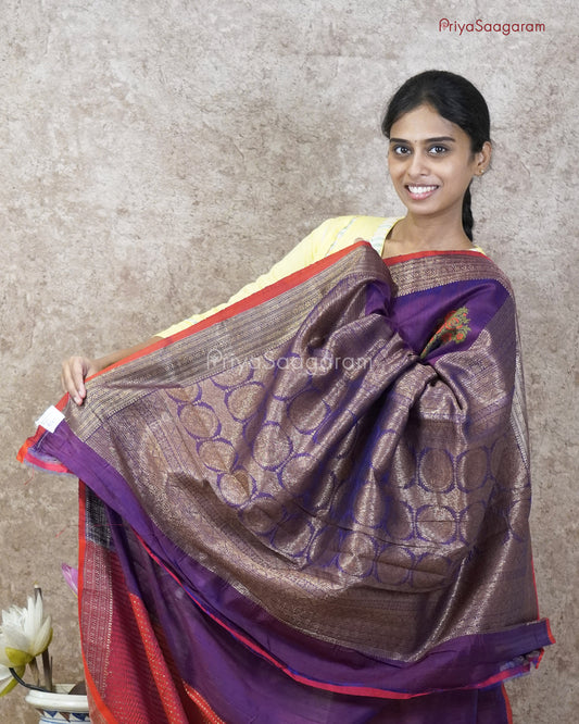 Dark Purple Red Matka Silk - PB3306