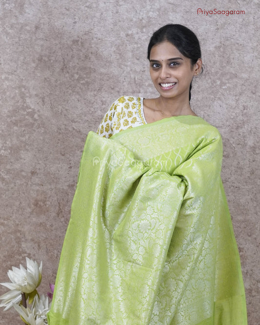Bright Green Georgette - PC3256