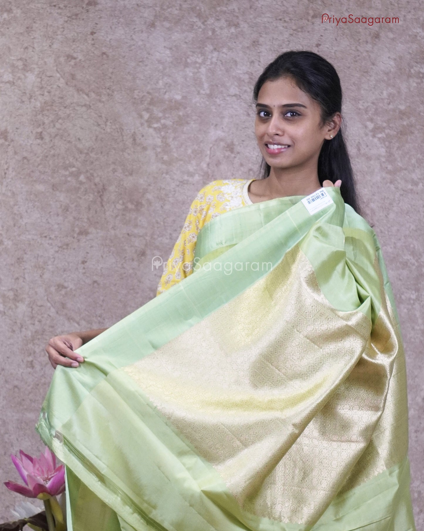 Golden Green Raw Mango Silk - PC3597