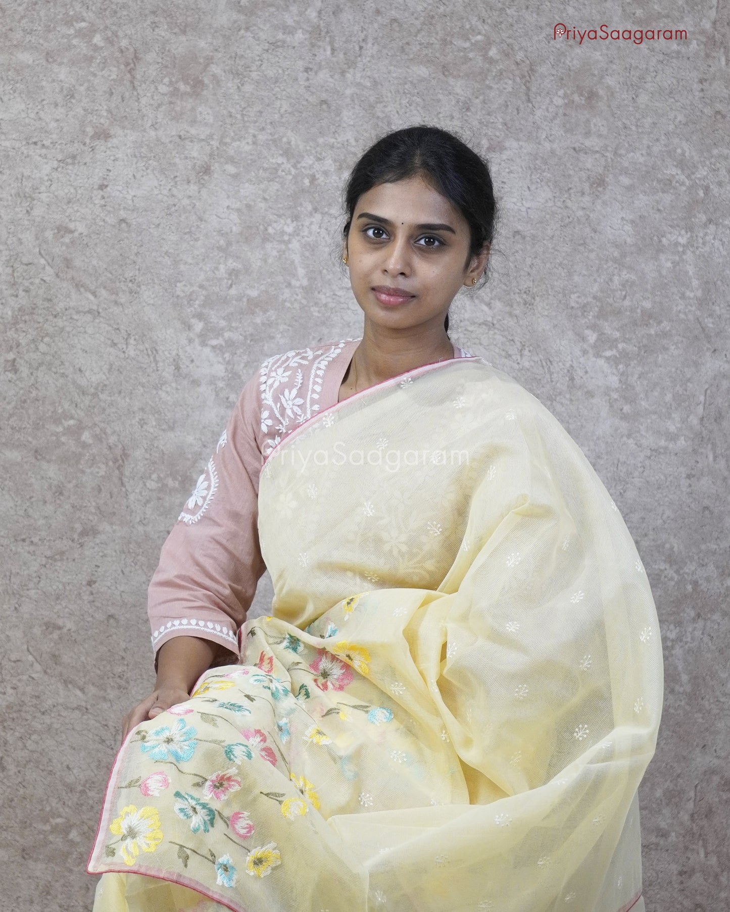 Cosmic Yellow Floral Kota Cotton - PC3577