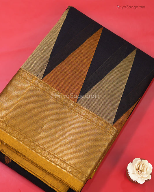 Black Gopuram Chettinad Cotton - N120